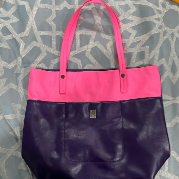 {Brooklyn Industries} Tote bag (used) color block Pink Purple - Picture 6 of 10
